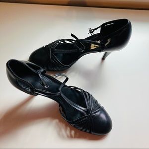 Nine West Black Mary Jane Strappy Heels